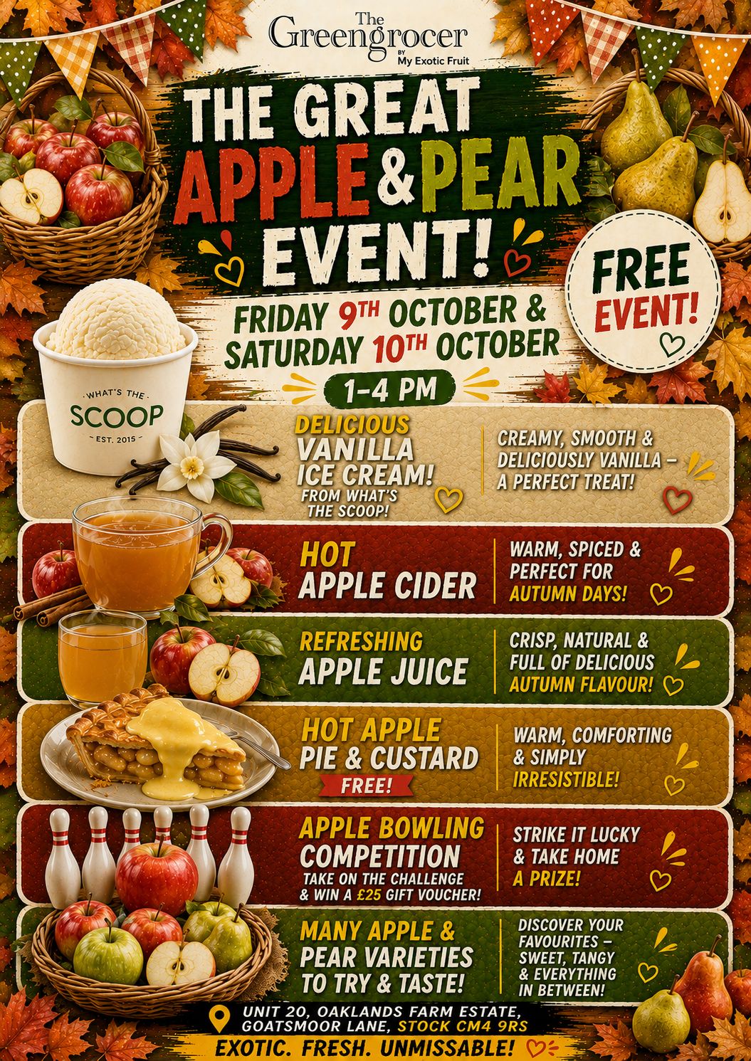Apple and pear event October 9th