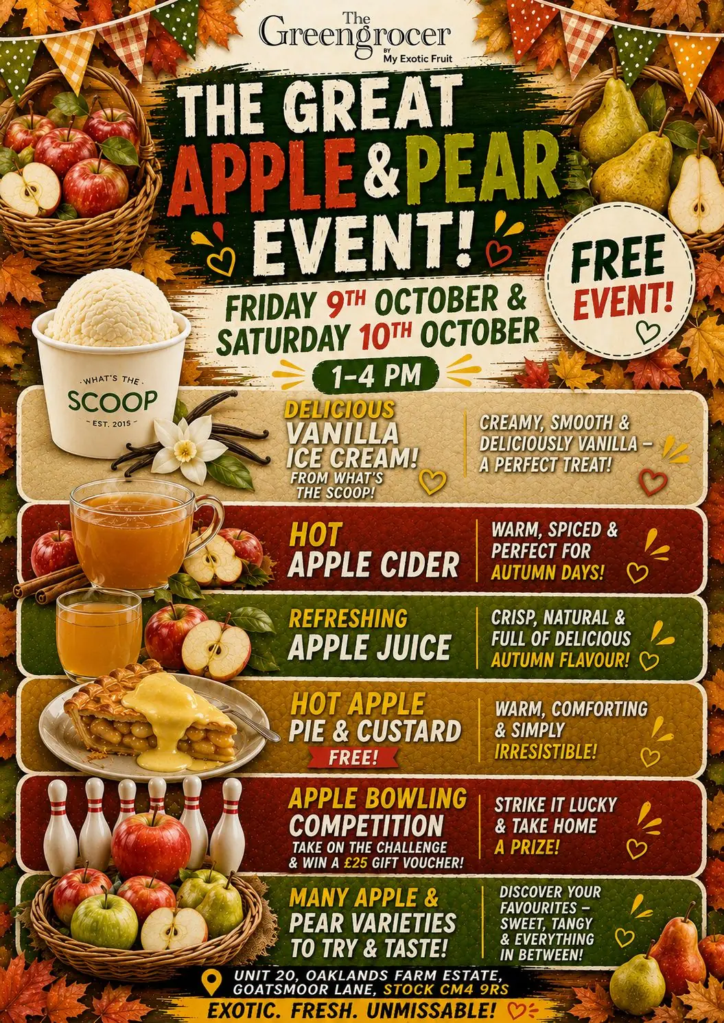Apple and pear event October 9th